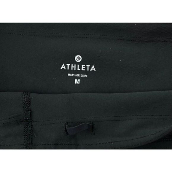 Athleta Mesh Ventilation Ankle Leggings Womens Medium Black Athleisure BK0467 - Picture 3 of 7